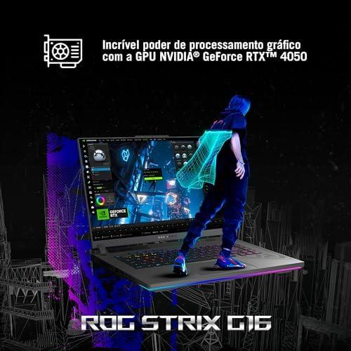         Notebook Gamer ASUS ROG Strix G16 RTX4050 Intel Core i7 16 GB 512 GB SSD W11 Home Tela 16