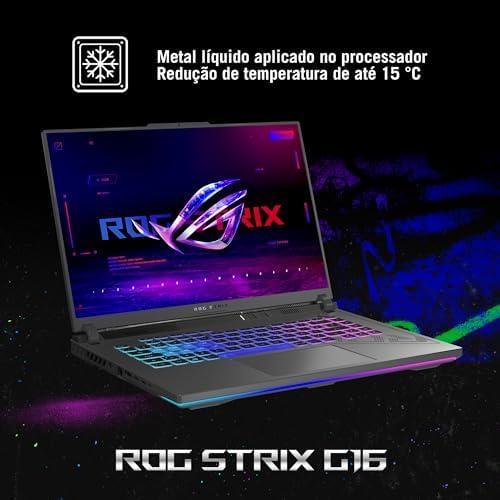         Notebook Gamer ASUS ROG Strix G16 RTX4050 Intel Core i7 16 GB 512 GB SSD W11 Home Tela 16